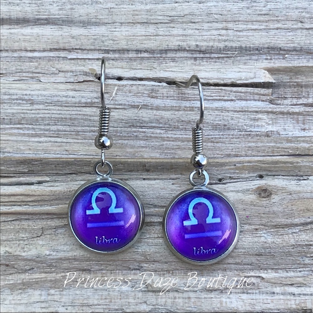 Libra ♎️ Zodiac‎ Sign Dangle Earrings